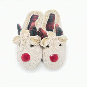 Open image in slideshow, Red Nose Reindeer Slippers
