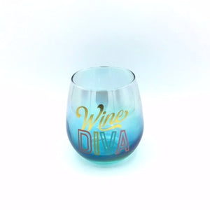Open image in slideshow, Stemless Diva Wine Glasses
