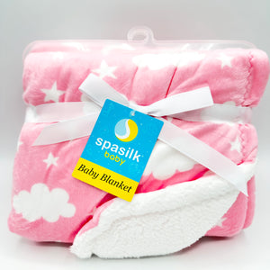 Open image in slideshow, Cloud Baby Blankets Pink + Blue
