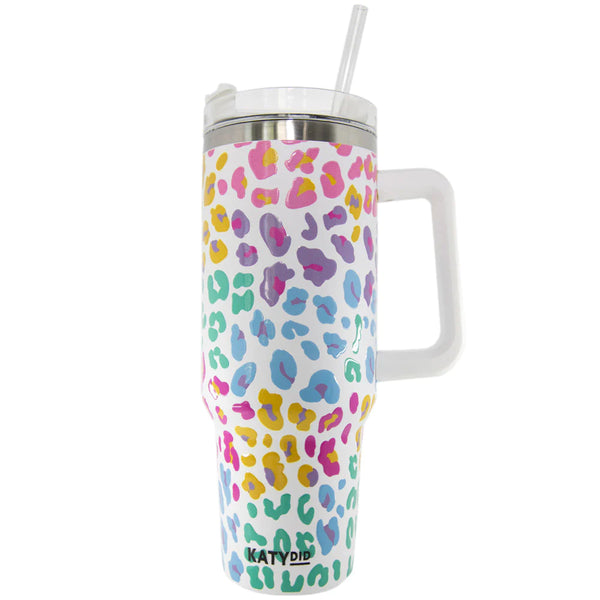 Katydid Tropical Leaves Stainless Steel Tumbler