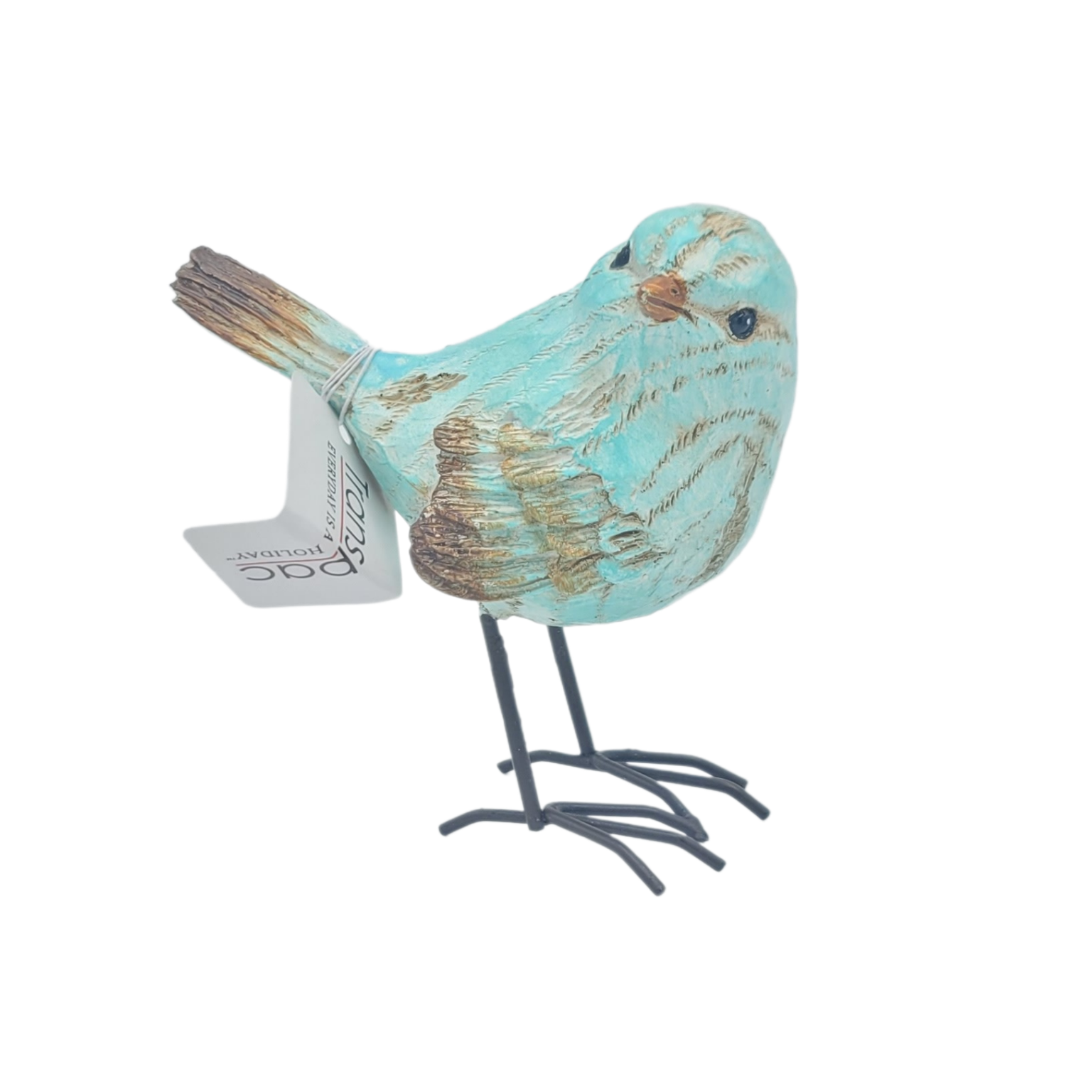 Rustic Resin Bird with Metal Feet