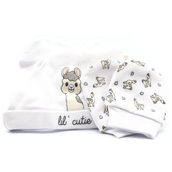 Lil' Llama Cap & Scratch Mittens Set – The Pink Pearl Gift Shop