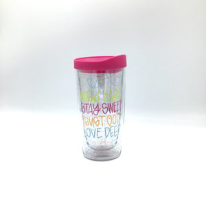 Open image in slideshow, Mary Square Tumbler with Lid
